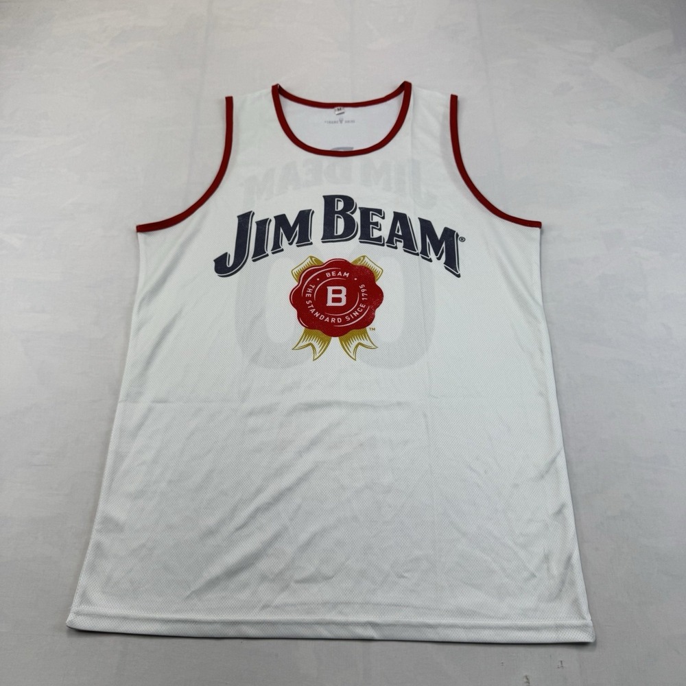Jim Beam Men's White Basketball Jersey Tank Size M #00